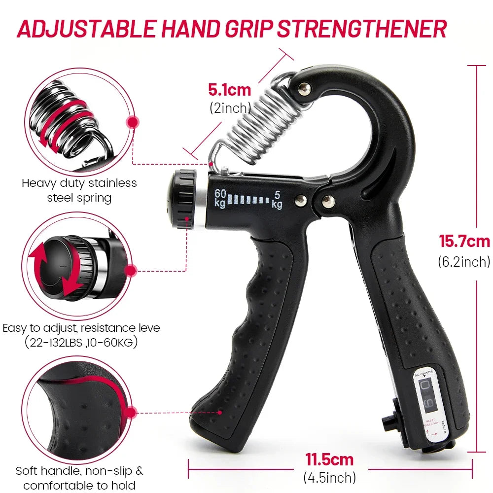 Adjustable Hand Grip Strength Trainer Set – 5 to 60kg