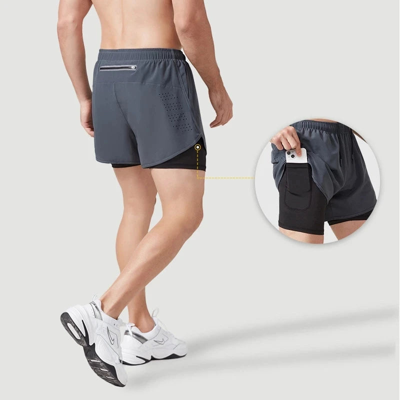 Men's Quick-Dry Running Shorts — Double Layer, Lightweight Comfort